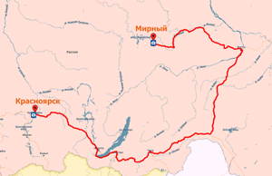 Доставка груза по зимнику в Мирный из Красноярска